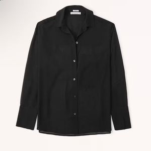 Abercrombie and Fitch Oversized Satin Dress Shirt
